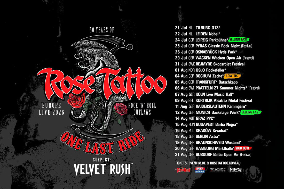 50 Jahre Rose Tattoo: Die letzte Europatour der Rock’n’Roll-Outlaws
