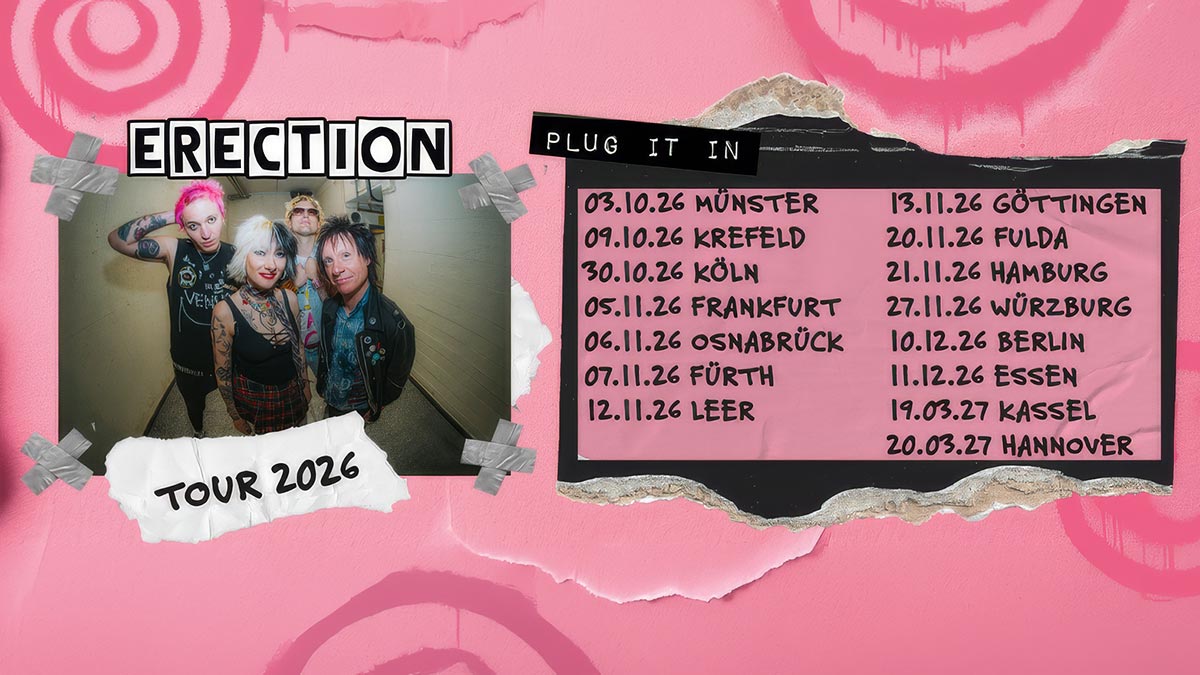 Erection ziehen mit „Plug It In“-Tour 2026/27″ durch die Clubs