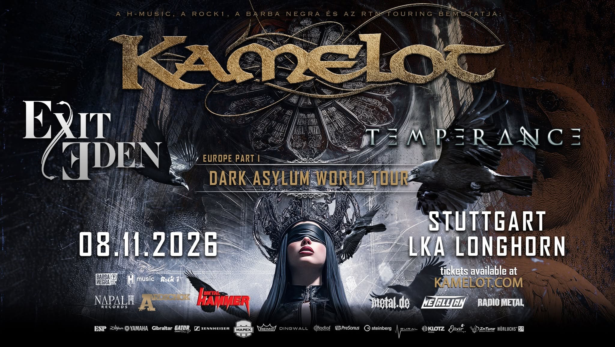 Kamelot kommen mit der „Dark Asylum World Tour“ nach Stuttgart ins LKA